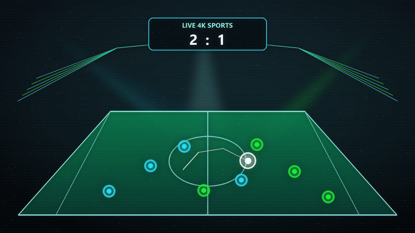 Neon 4K sports broadcast on a smart TV screen